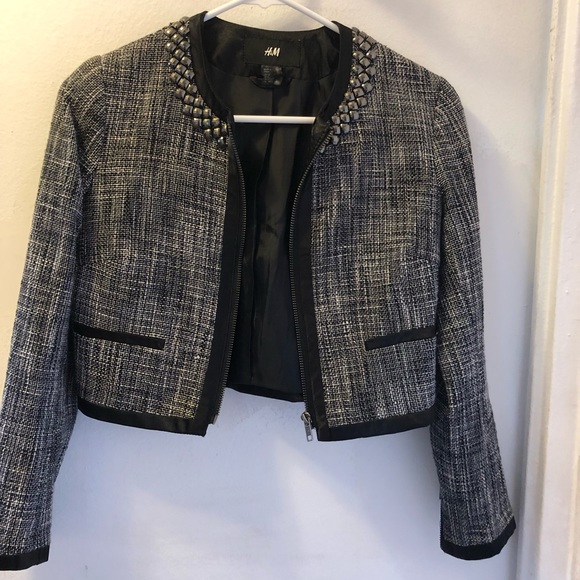 H&M cropped long sleeve jacket, size 2 - Picture 2 of 4